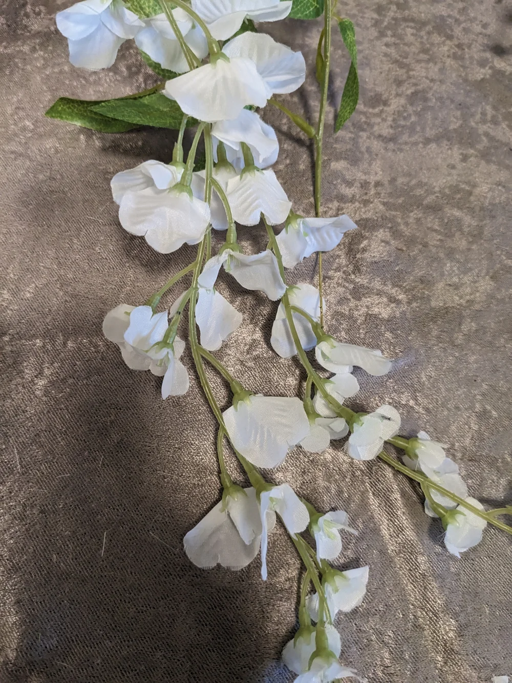 Wisteria White & Green Hanging Artificial Floral Vine Garland